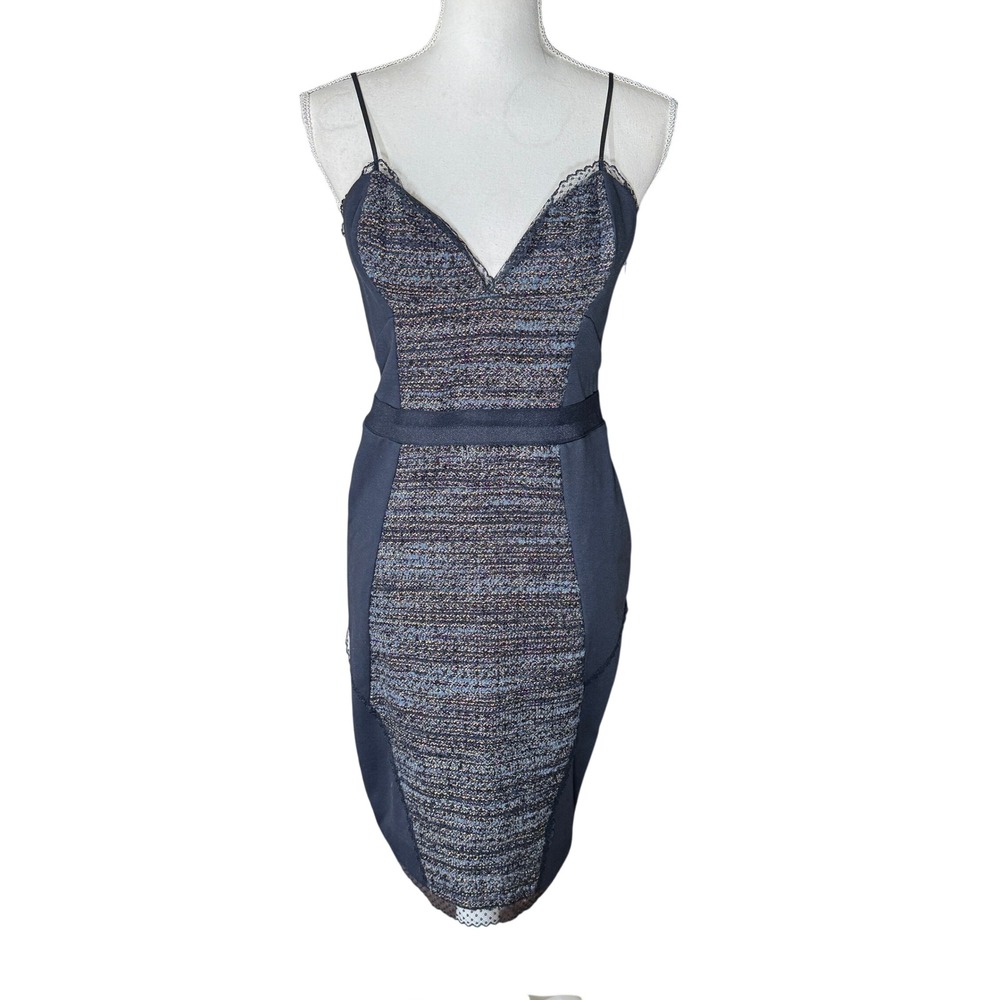 Liu Jo Core Blue Tweed Lace Trim Sheath Dress‎ IT Size 44 US 8 NWT Made in Italy